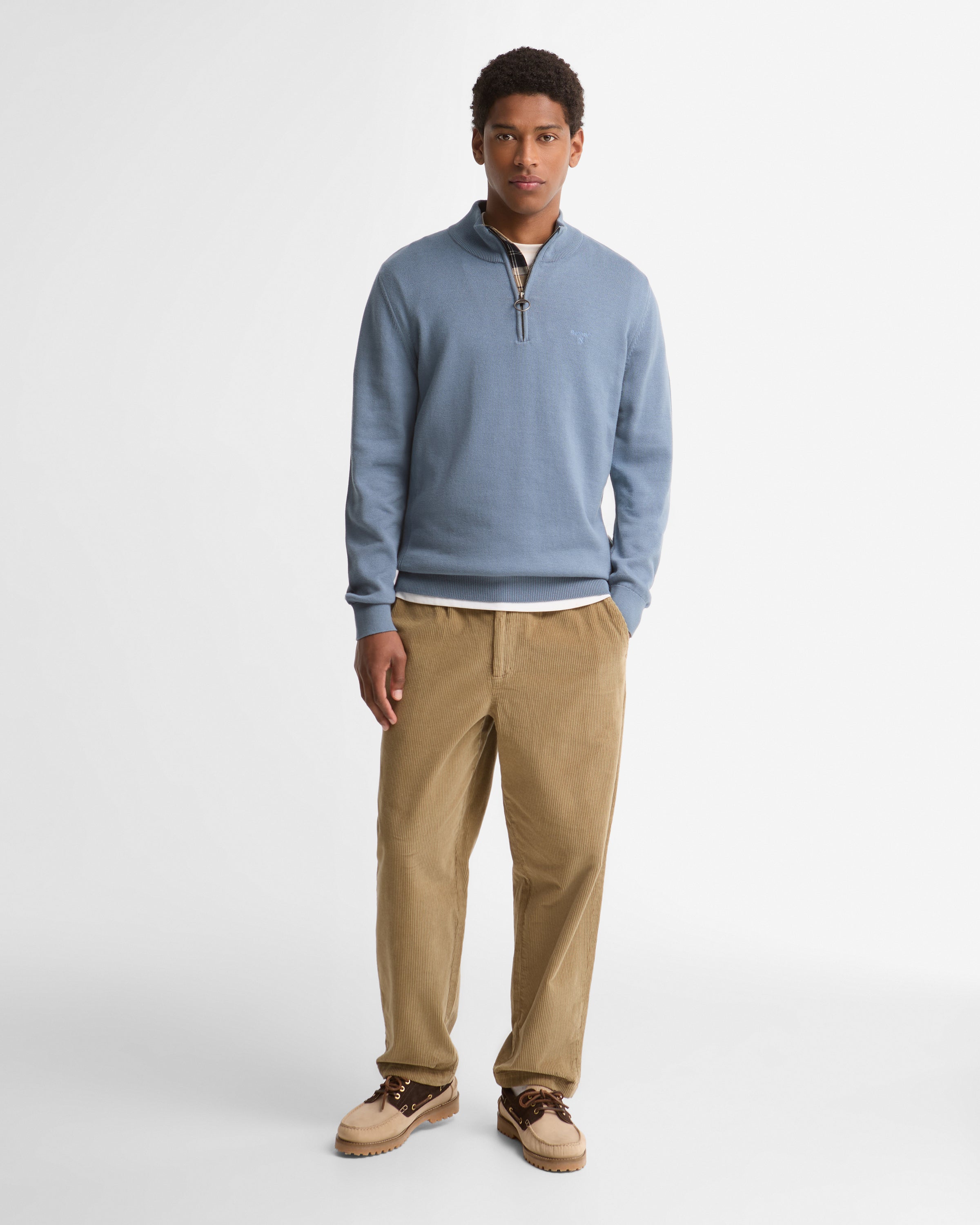 Cotton Half Zip Knitted Jumper