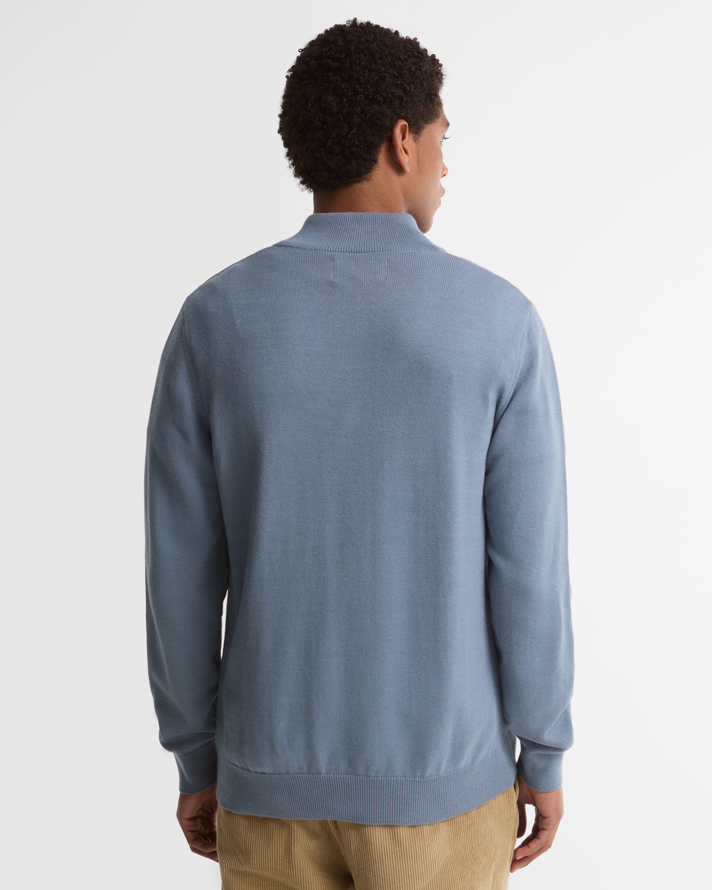 Cotton Half Zip Knitted Jumper