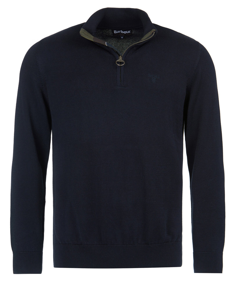 An image of the Barbour Cotton Half Zip Jumper in the colour Navy.