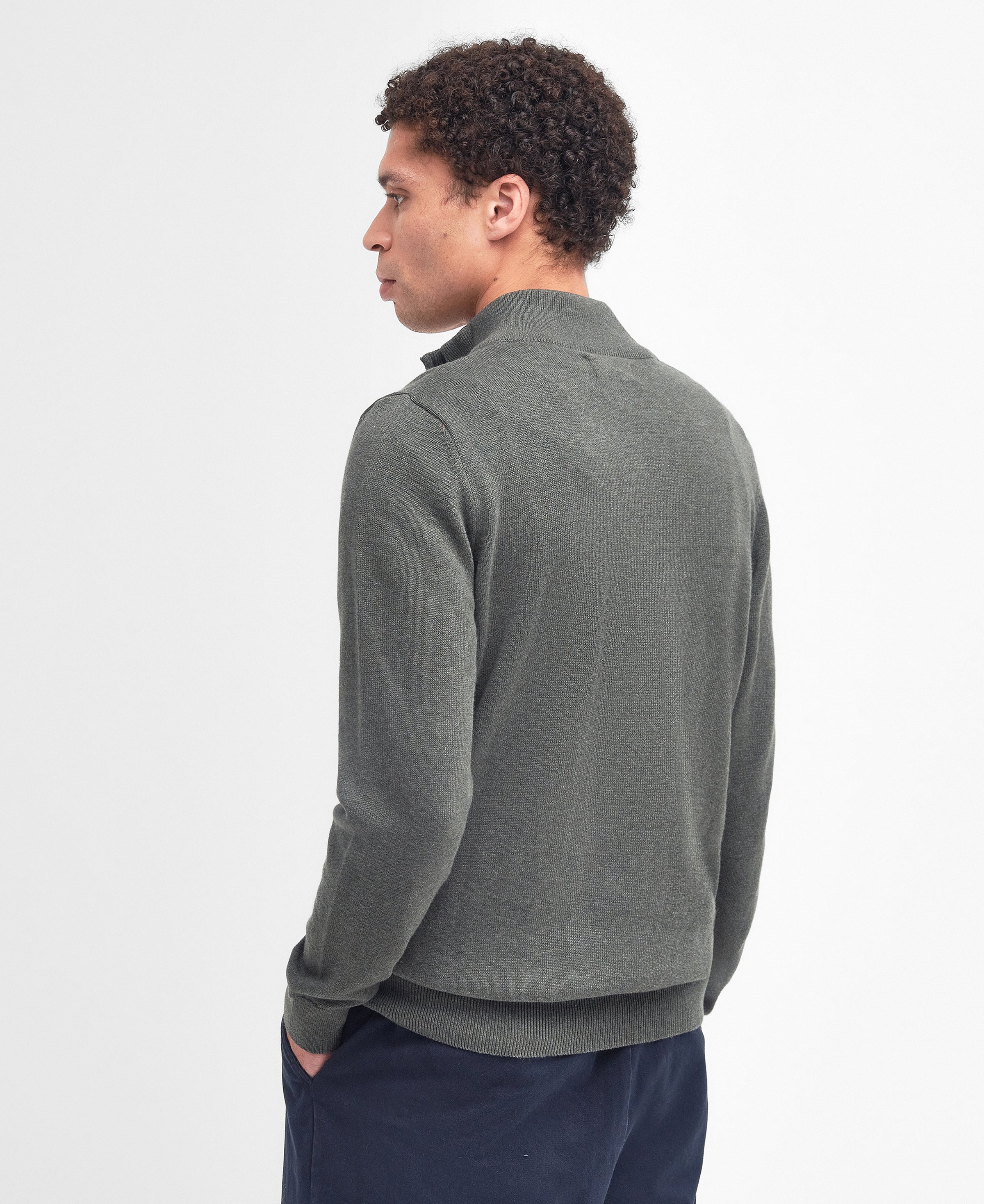 An image of the Barbour Cotton Half Zip Knit Sweater
