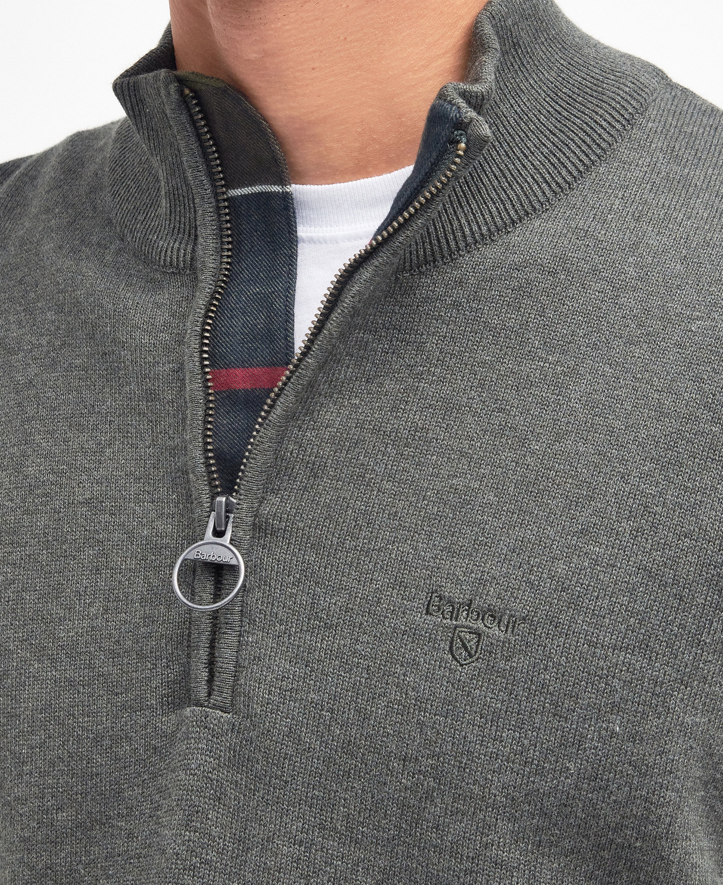 An image of the Barbour Cotton Half Zip Knit Sweater