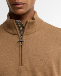 Cotton Half Zip Knitted Jumper