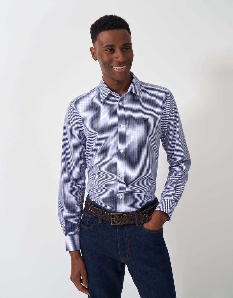 An image of the Crew Clothing Classic Micro Gingham Shirt