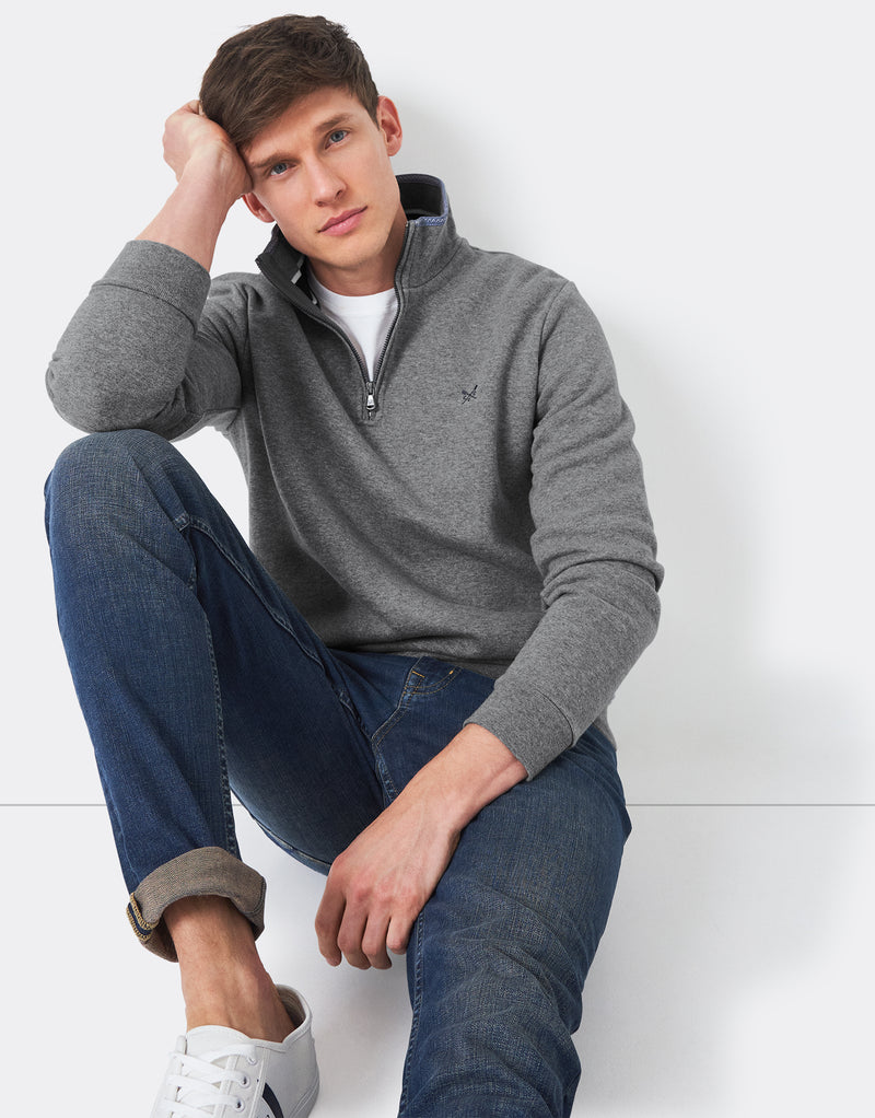An image of the Crew Clothing Classic Half Zip Jumper