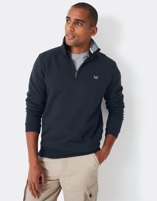 An image of the Crew Clothing Classic Half Zip Jumper