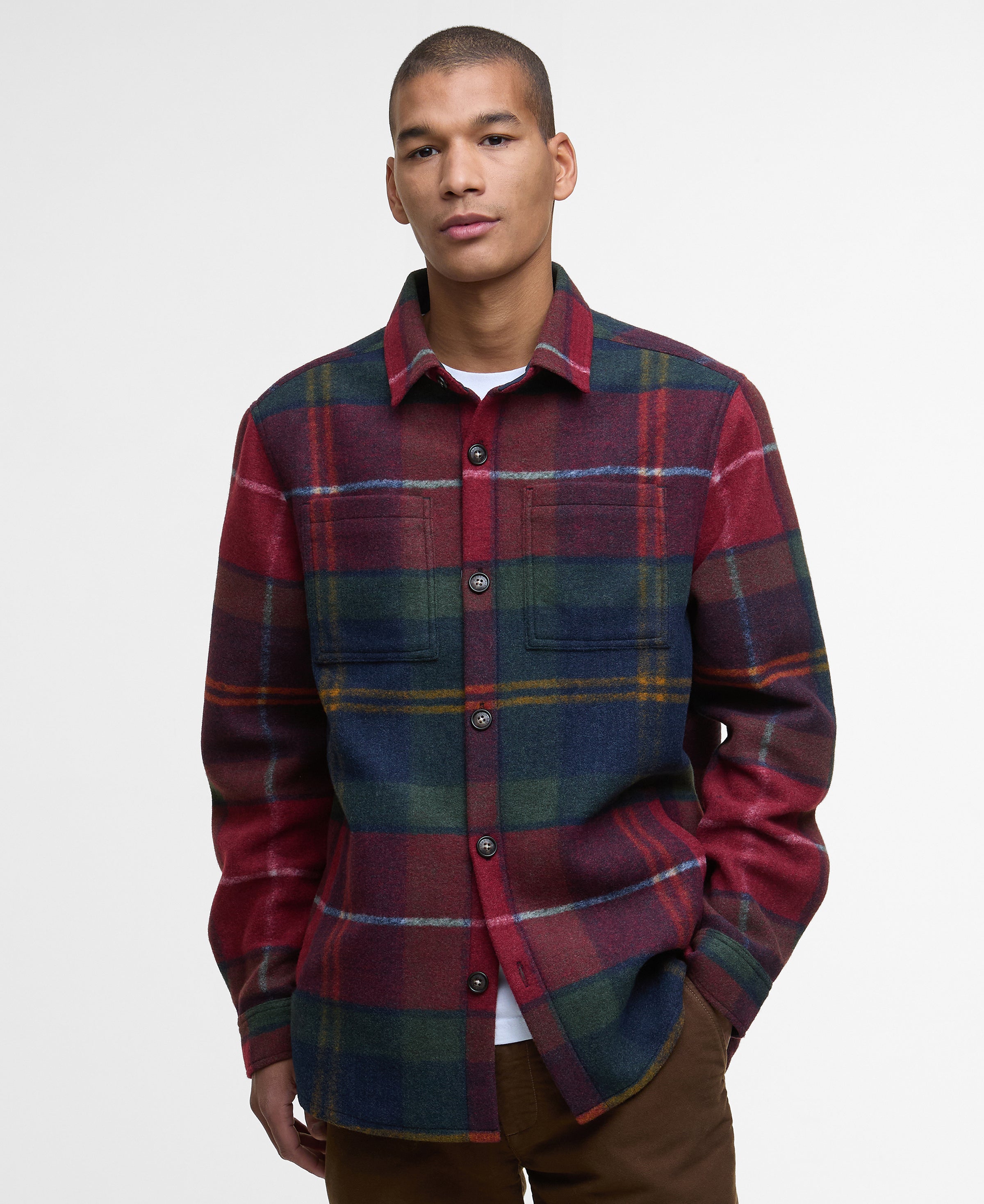 An image of the Barbour Chapter Tailored Check Overshirt
