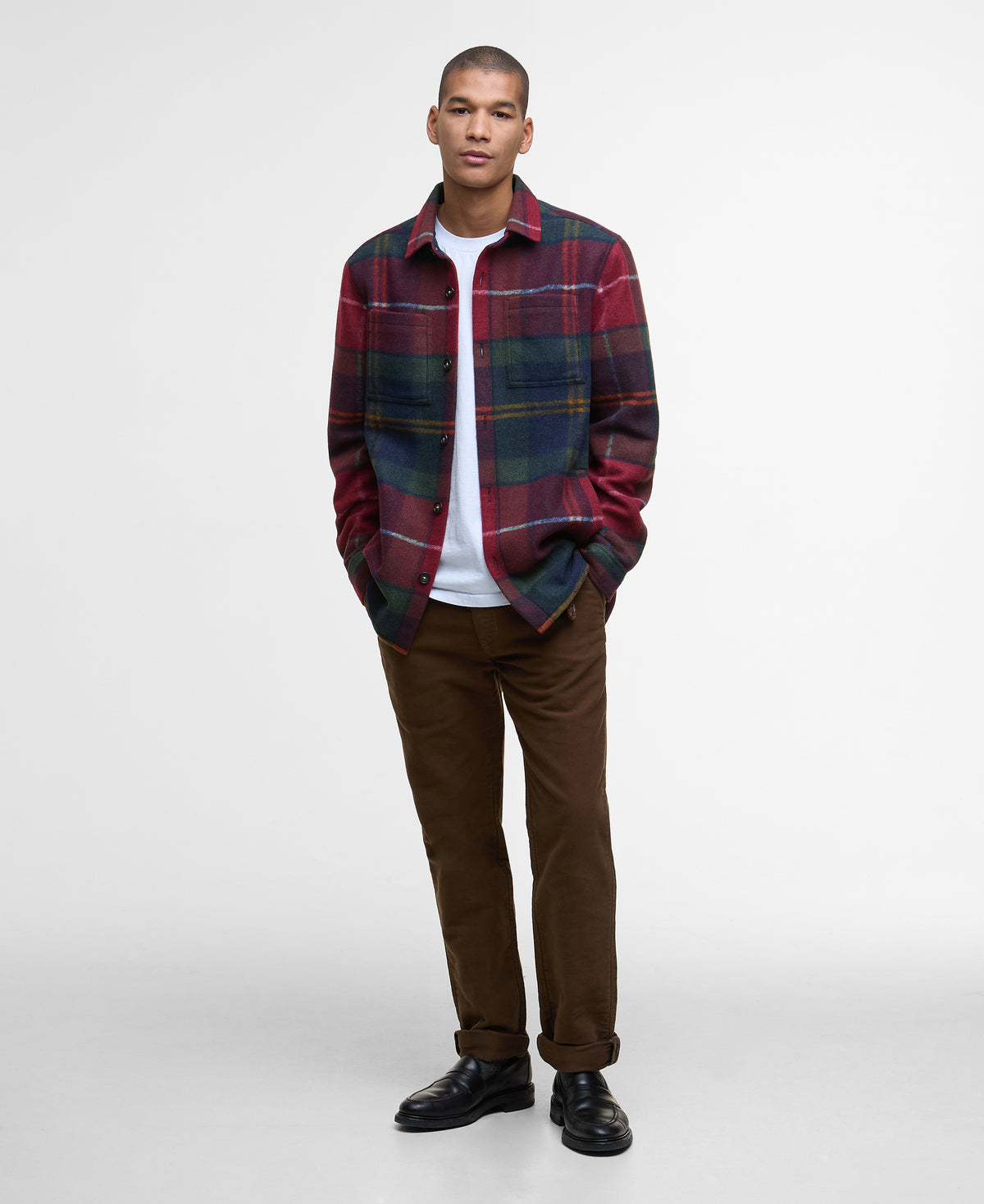 An image of the Barbour Chapter Tailored Check Overshirt