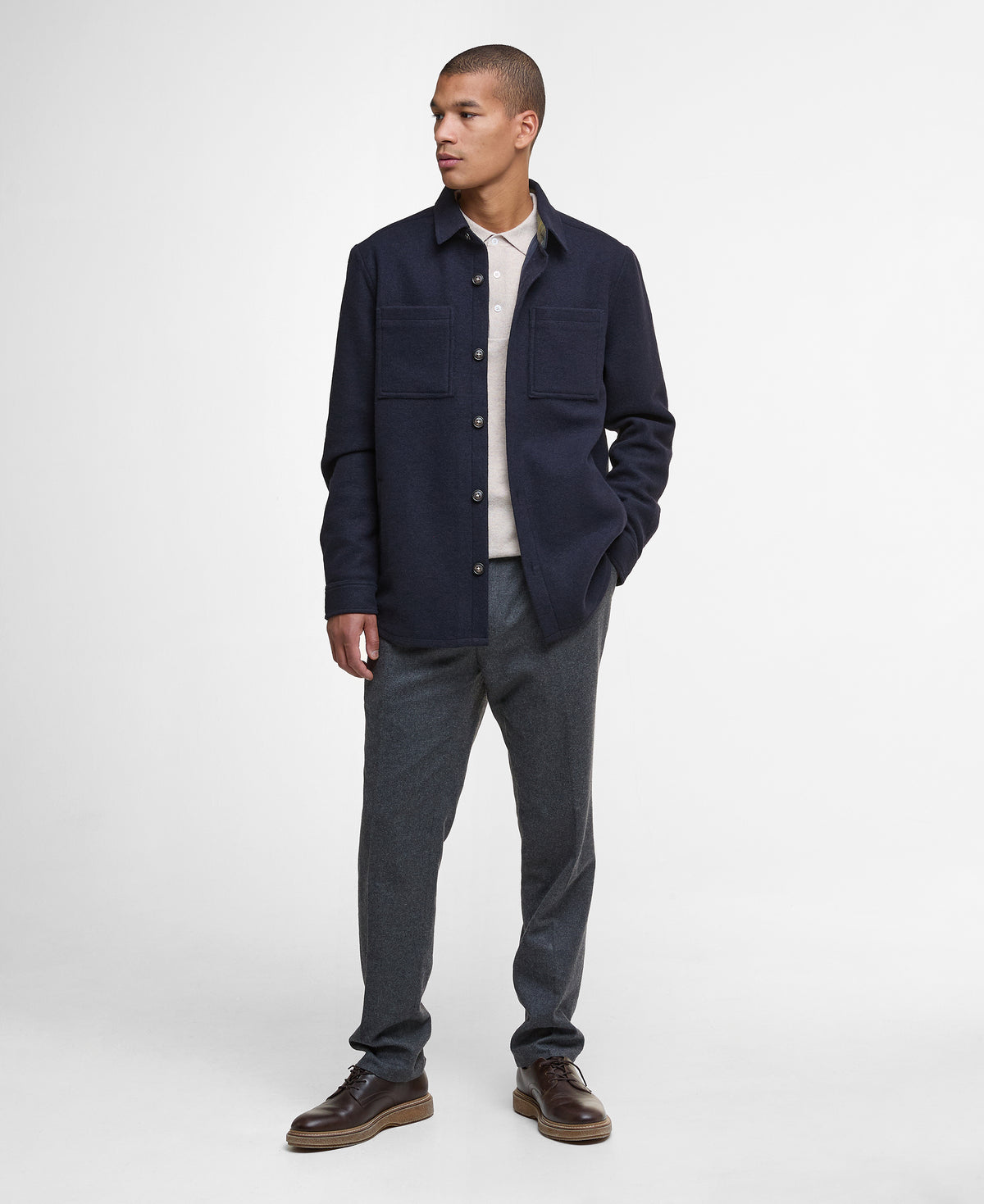 An image of the Barbour Marlow Wool Tailored Wool Blend Overshirt