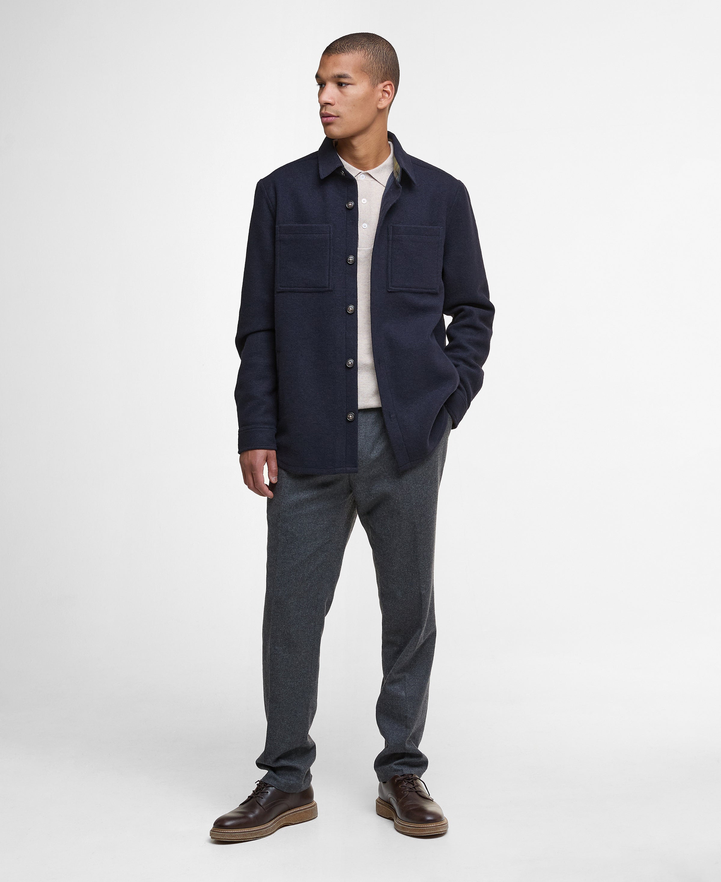 An image of the Barbour Marlow Wool Tailored Wool Blend Overshirt