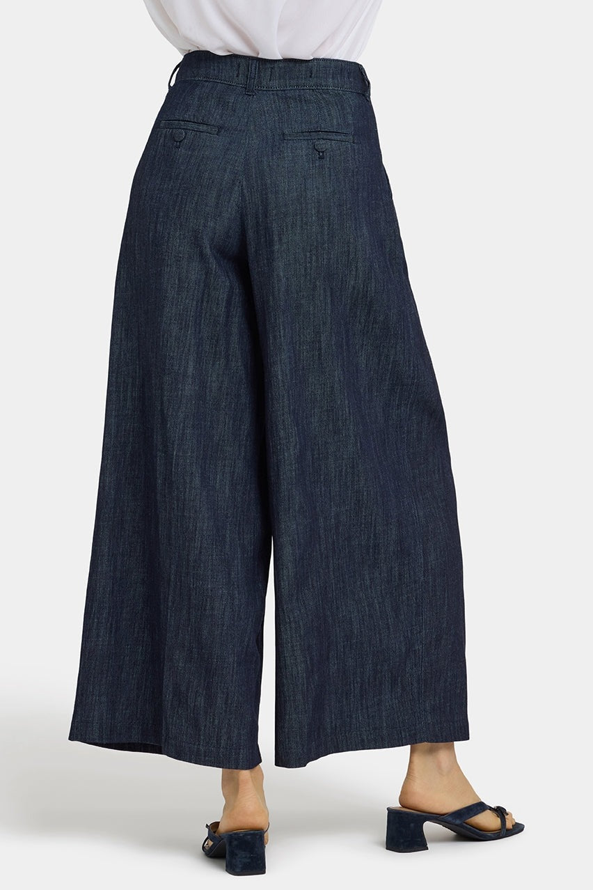 An image of the NYDJ Giselle Pleated Wide Leg Ankle Jeans