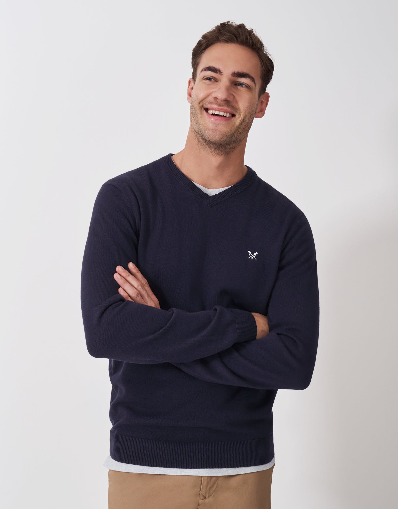 An image of the Crew Clothing Organic Cotton V-Neck