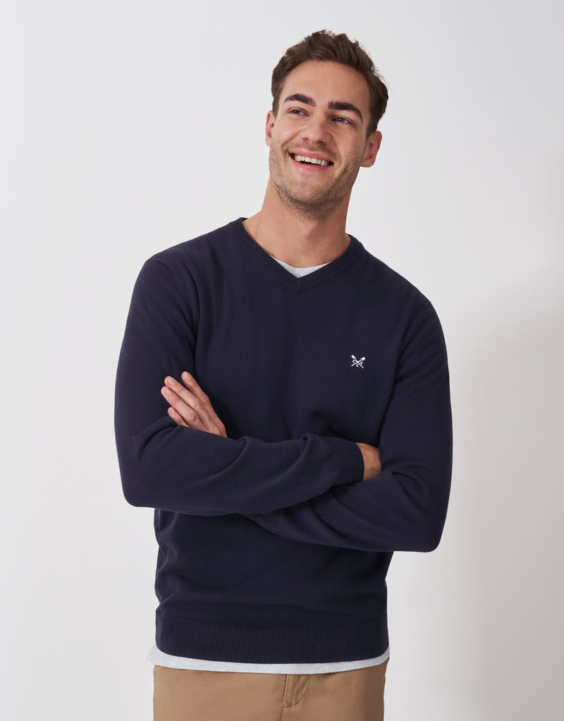 An image of the Crew Clothing Organic Cotton V-Neck