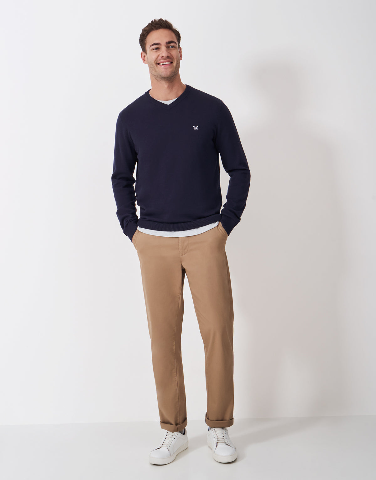 An image of the Crew Clothing Organic Cotton V-Neck
