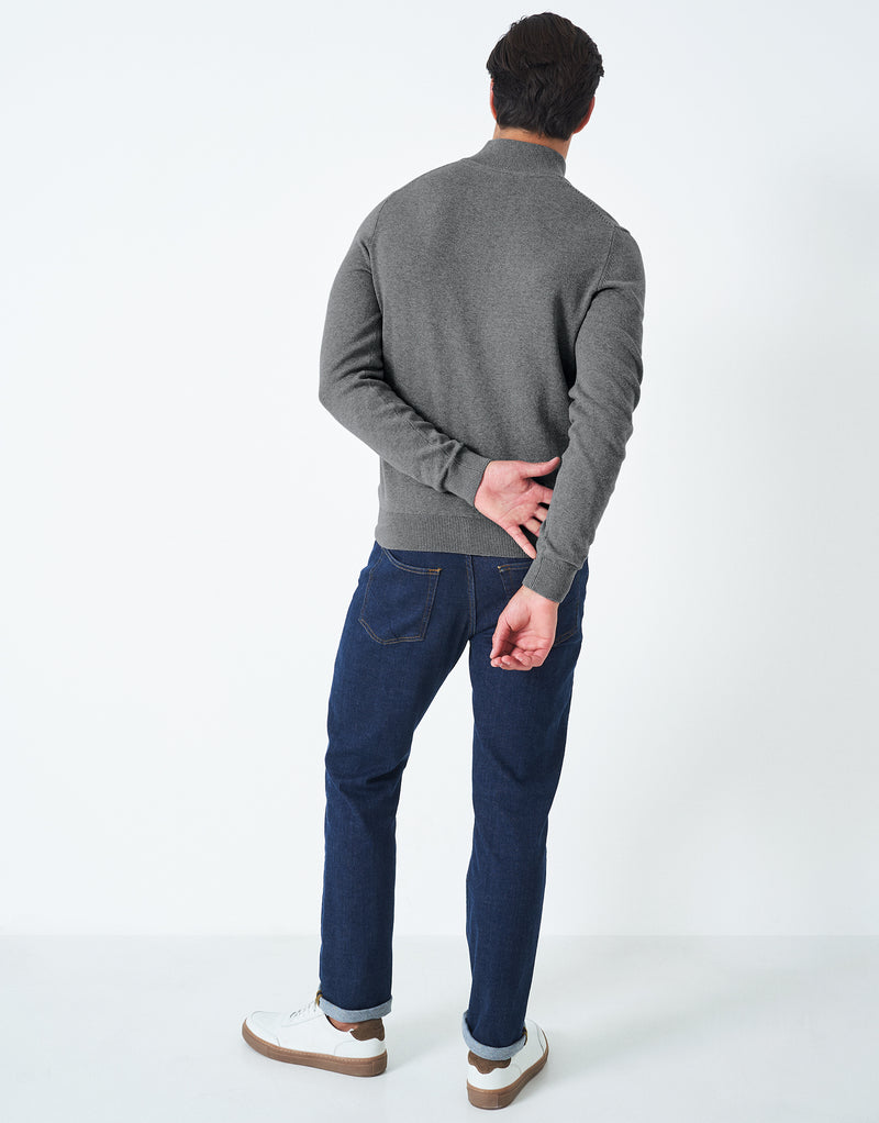 An image of the Crew Clothing Classic Half Zip Knitted Sweatshirt