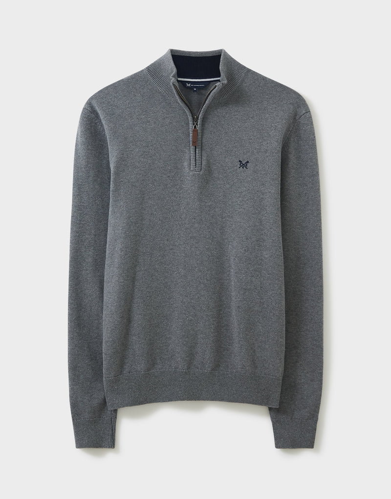An image of the Crew Clothing Classic Half Zip Knitted Sweatshirt
