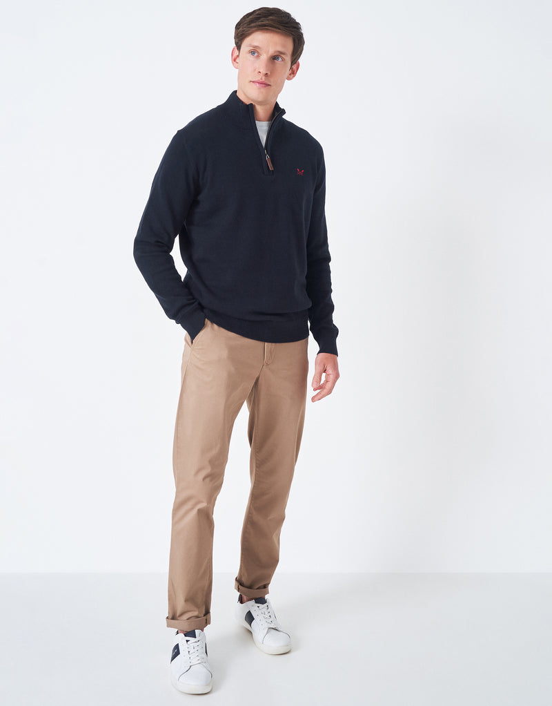 An image of the Crew Clothing Classic Half Zip Knitted Sweatshirt