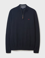 An image of the Crew Clothing Classic Half Zip Knitted Sweatshirt
