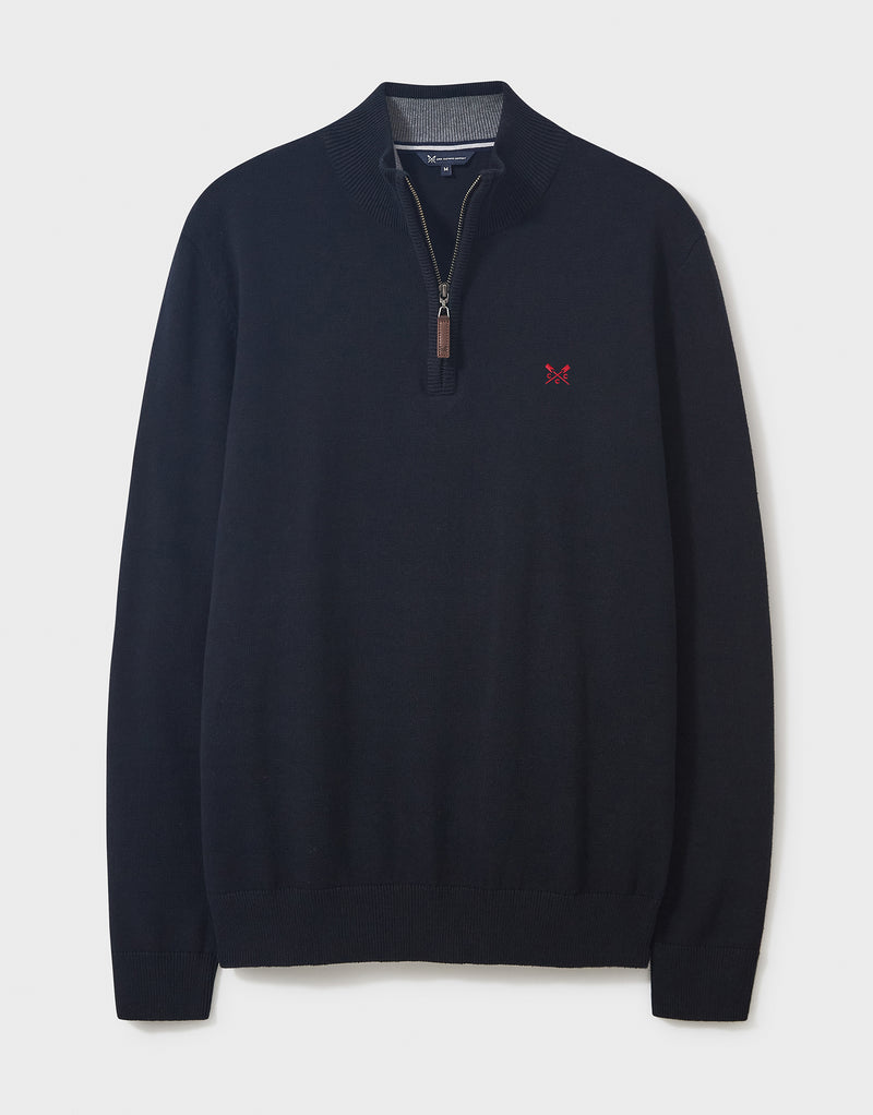 An image of the Crew Clothing Classic Half Zip Knitted Sweatshirt