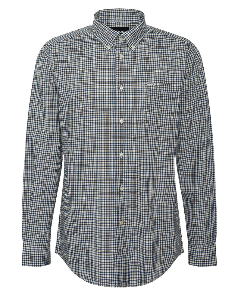 An image of the Barbour Durand Regular Long-Sleeved Shirt in the colour Olive.