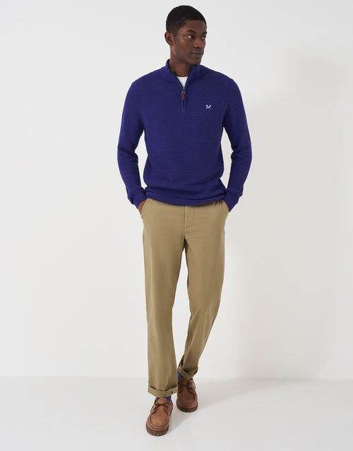 An image of the Crew Clothing Ocean Wave Half Zip Jumper
