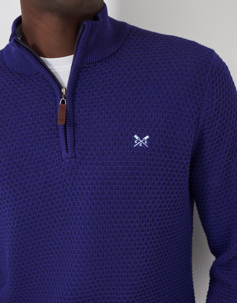 An image of the Crew Clothing Ocean Wave Half Zip Jumper