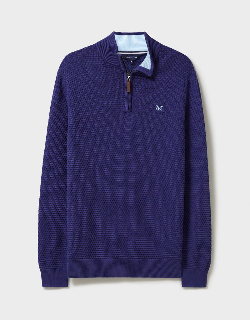 An image of the Crew Clothing Ocean Wave Half Zip Jumper