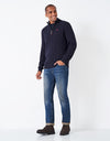 An image of the Crew Clothing Oarsman Organic Cable Half Zip