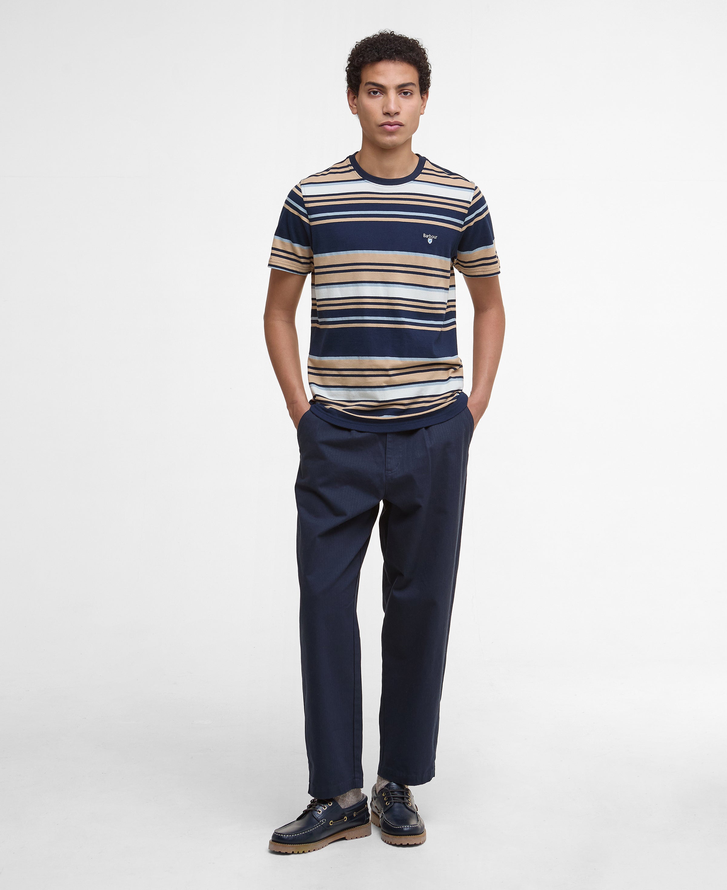 An image of the Barbour Aickmen Tailored Striped T-Shirt
