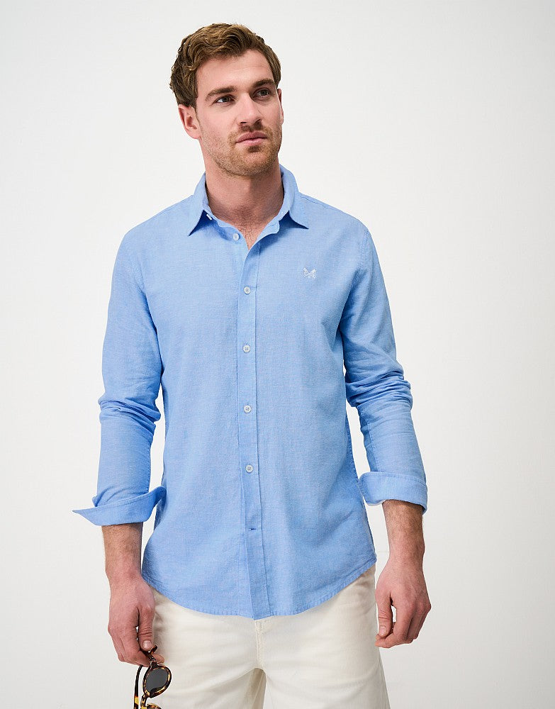 Long Sleeve Linen Blend Shirt