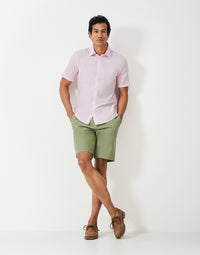 Short Sleeve Linen Blend Shirt