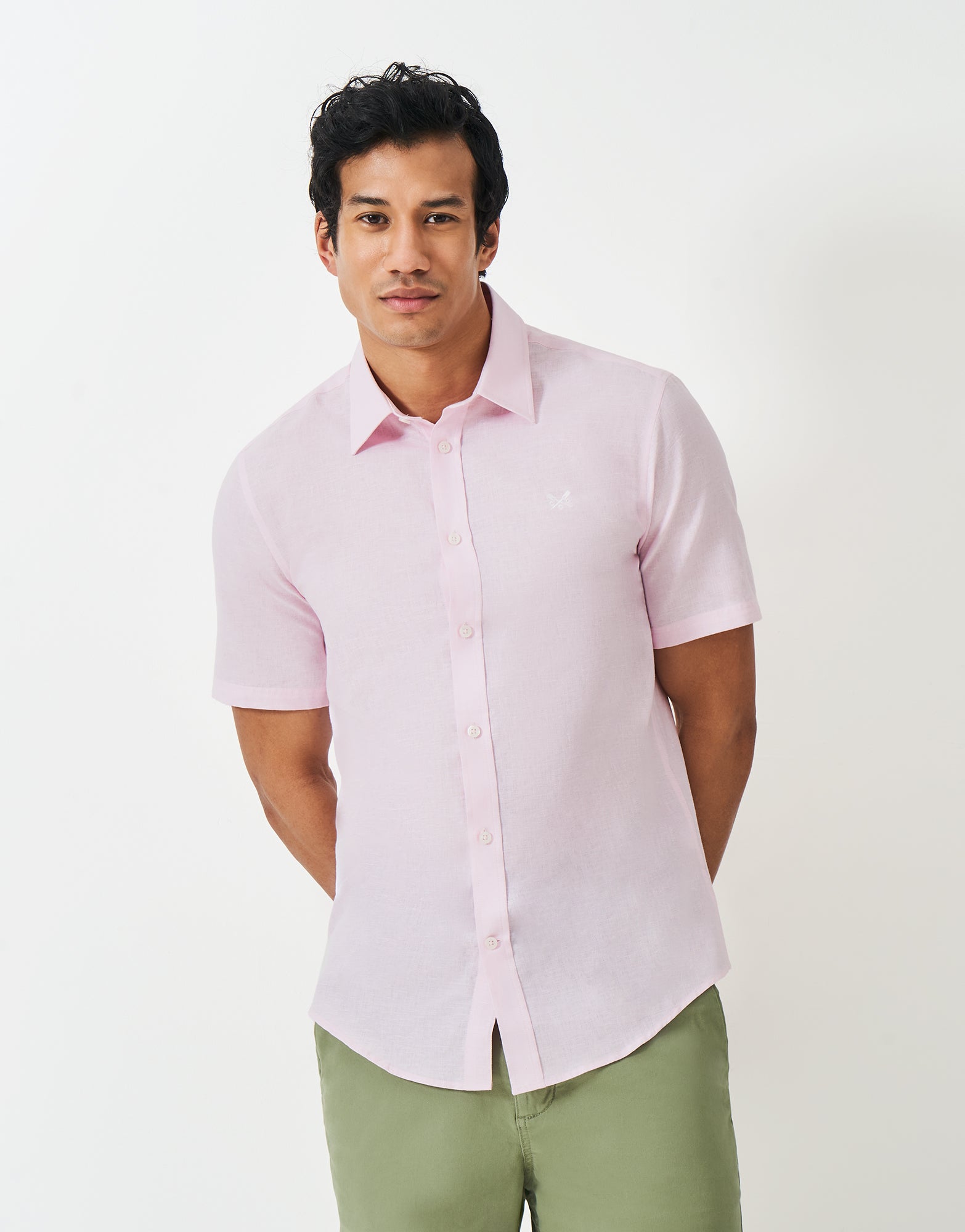Short Sleeve Linen Blend Shirt