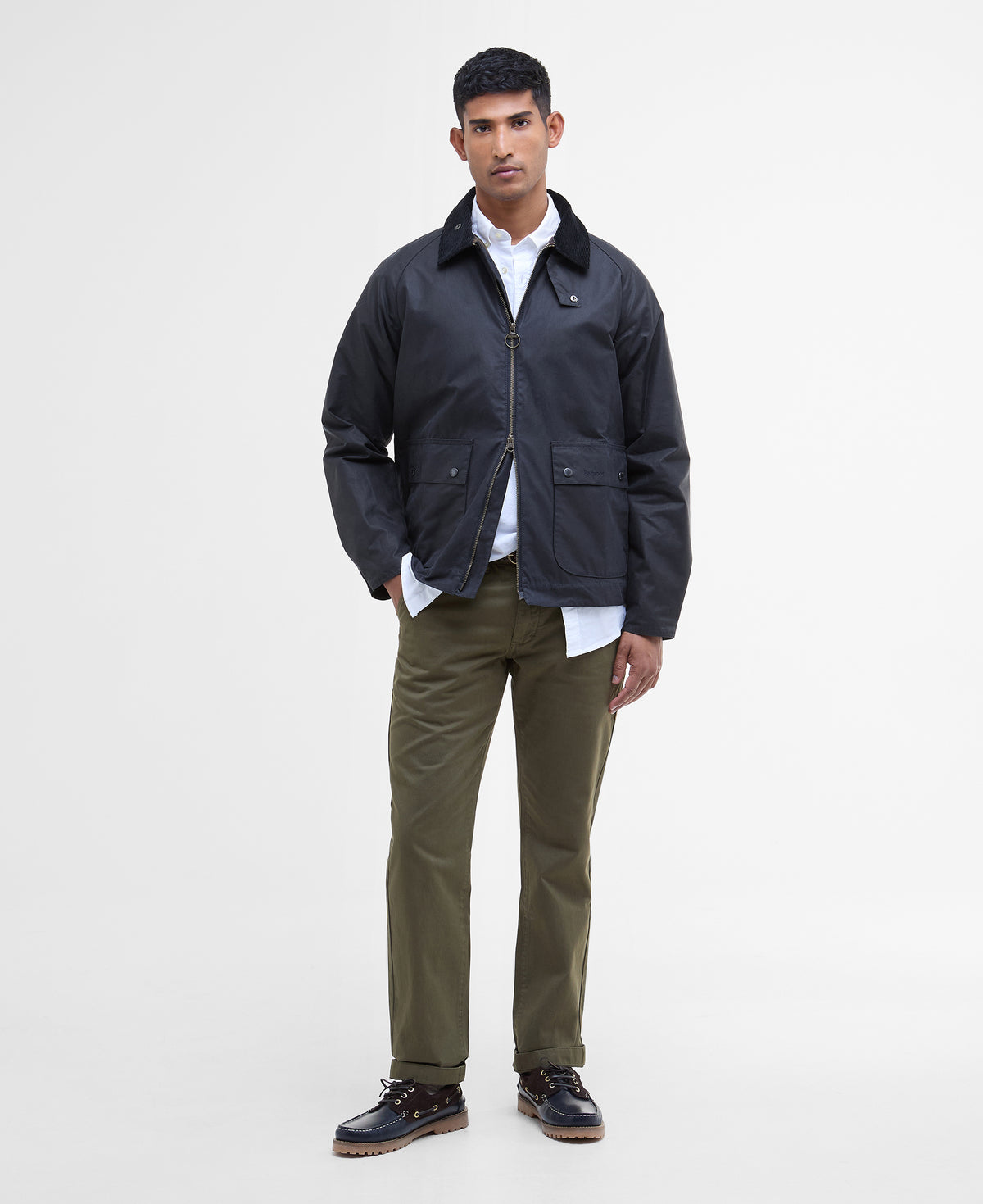 An image of the Barbour Short Bedale Wax Jacket