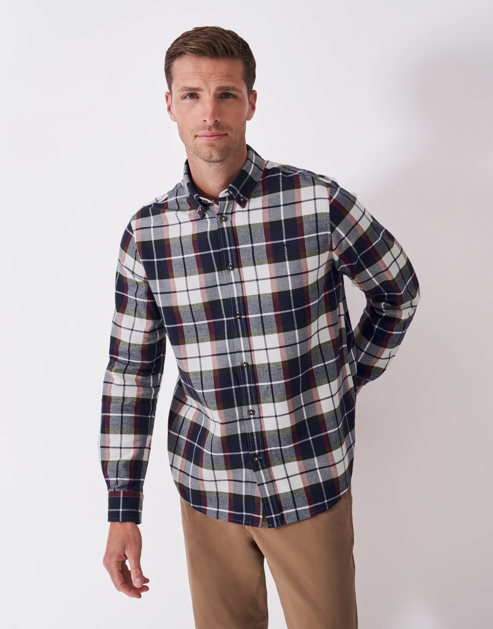 An image of the Crew Clothing Classic Fit Multi Check Flannel