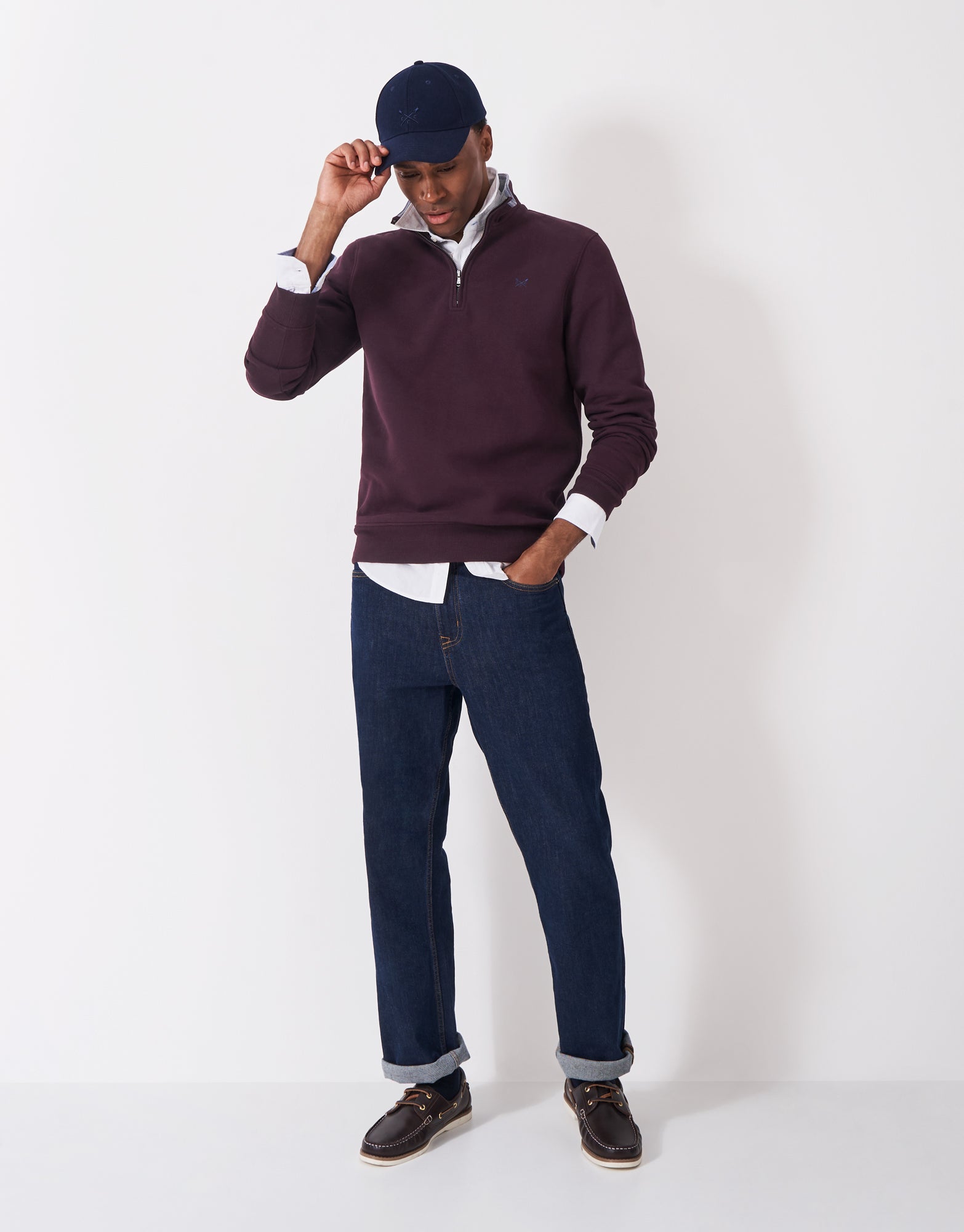 An image of the Crew Clothing Classic Half Zip Sweat