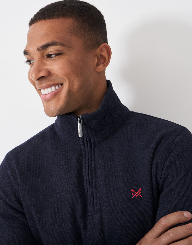 An image of the Crew Clothing French Rib Half Zip Sweatshirt