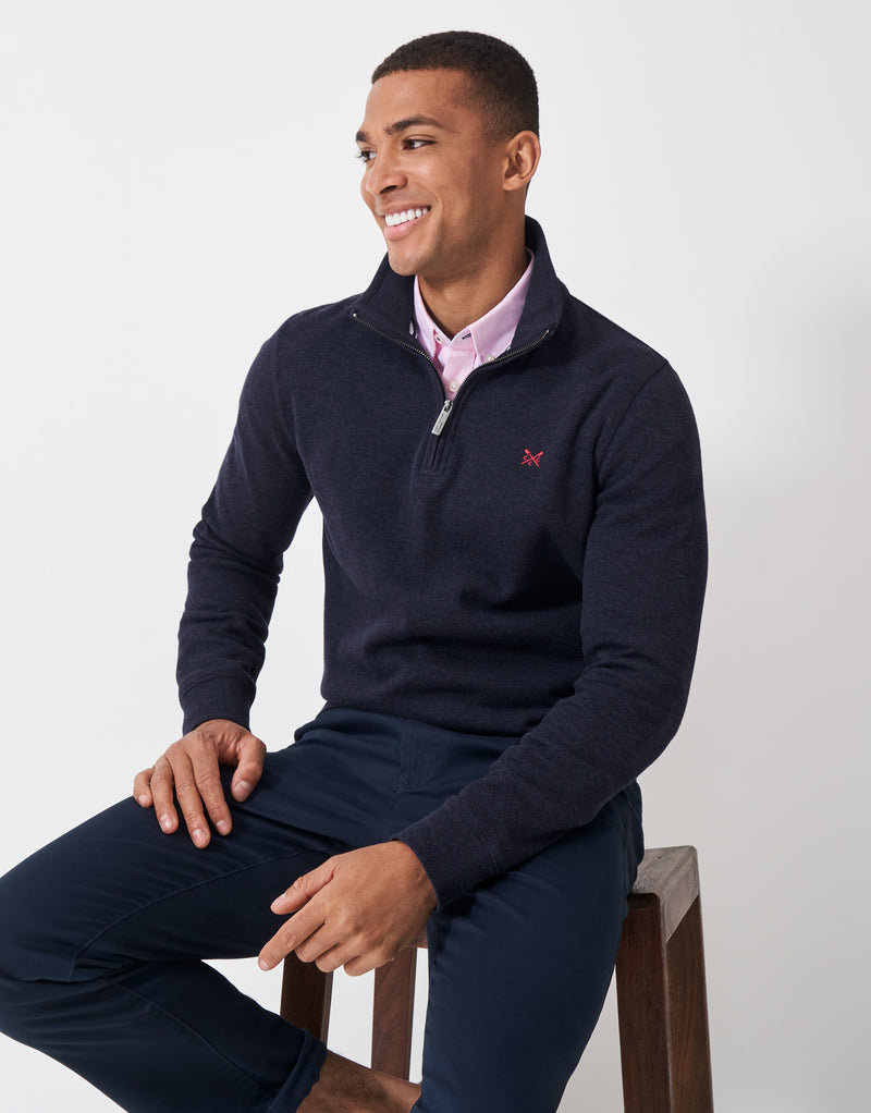 An image of the Crew Clothing French Rib Half Zip Sweatshirt