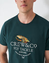 An image of the Crew Clothing Embroidered Fly Fishing Tackle Tee