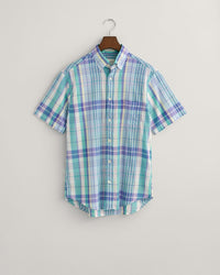 An image of the Gant Regular Fit Colourful Madras Short Sleeve Shirt