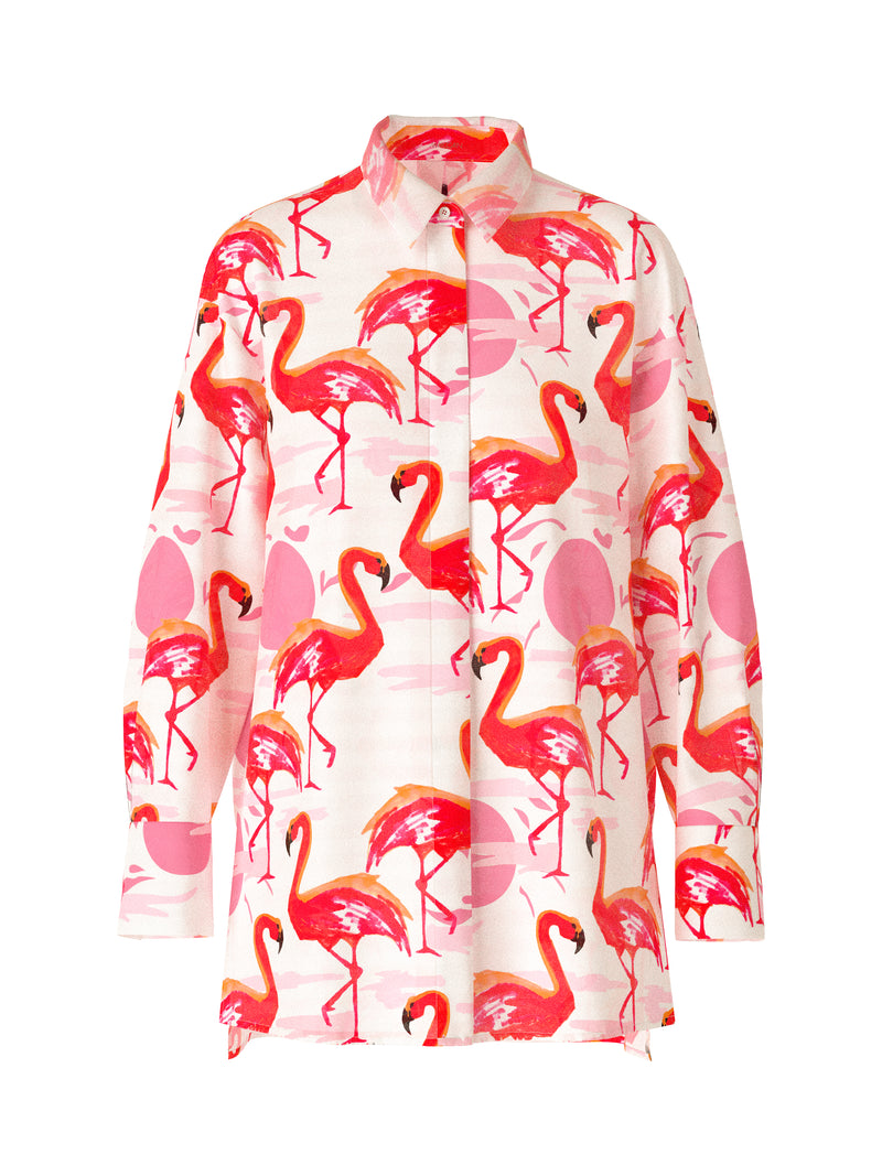 An image of the Marc Cain Flamingo Long Sleeve Blouse