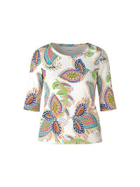 An image of the Marc Cain Pattern 3/4 Sleeve Top