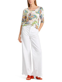 An image of the Marc Cain Pattern 3/4 Sleeve Top