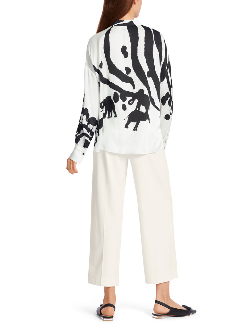 An image of the Marc Cain Elephant Print Blouse