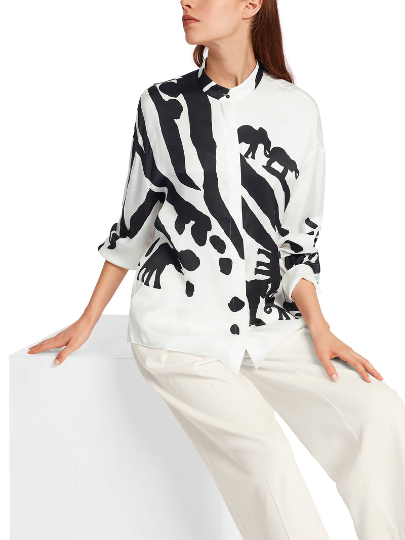 An image of the Marc Cain Elephant Print Blouse
