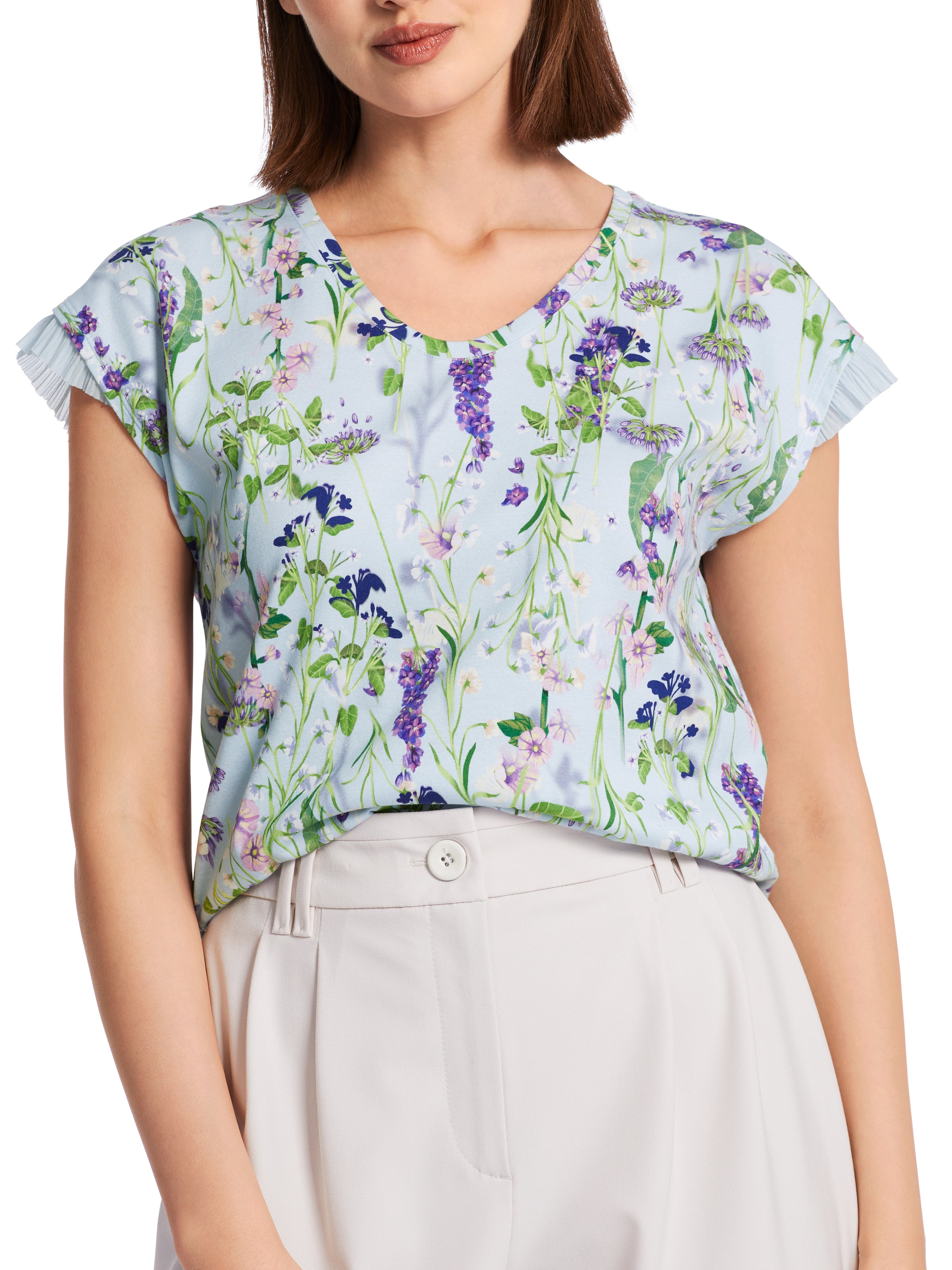 An image of the Marc Cain Floral V-Neck T-Shirt