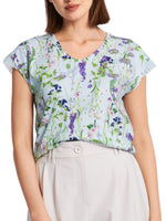 An image of the Marc Cain Floral V-Neck T-Shirt