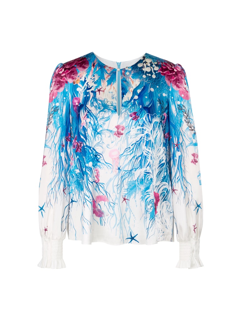 An image of the Marc Cain Long Sleeve Pattern Blouse