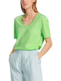 An image of the Marc Cain Short Sleeve V-Neck Top