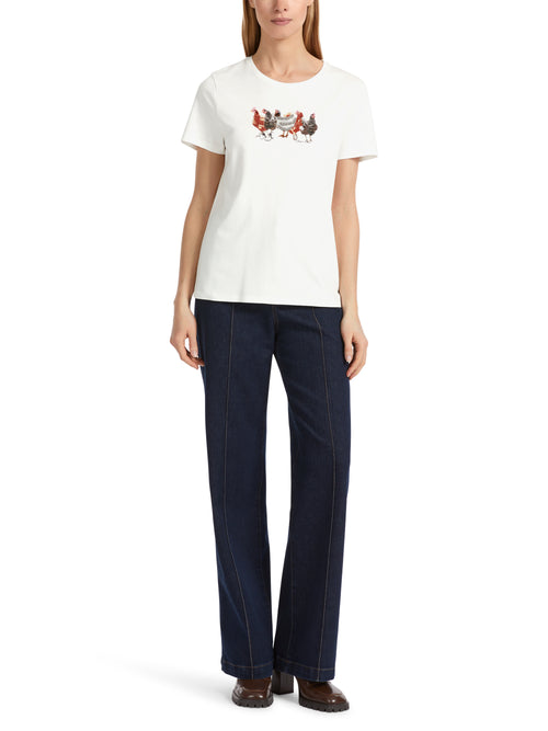 An image of the Marc Cain Short Sleeve Top with Chicken Detail
