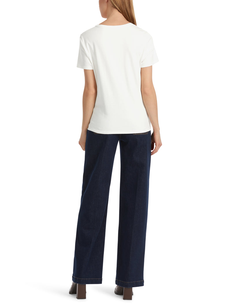 An image of the Marc Cain Short Sleeve Top with Chicken Detail