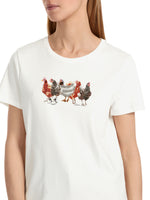 An image of the Marc Cain Short Sleeve Top with Chicken Detail